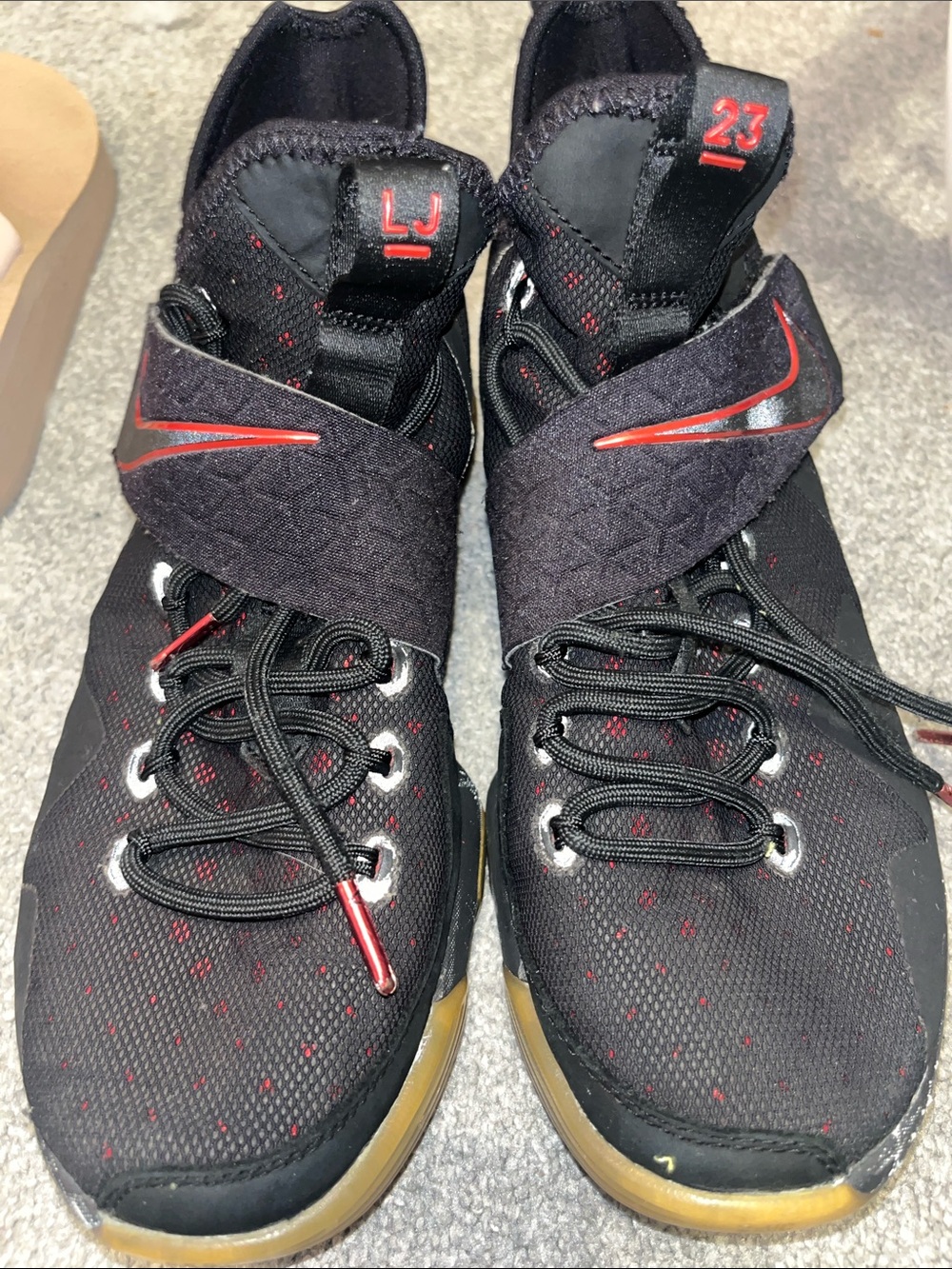 Nike Black and Red Men's Athletic Basketball Shoes
